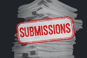 Stack of business papers isolated on white background